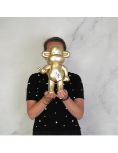 Statue déco Singe Loose dopamine Hauteur 35 cm Résine Doré The Legend 