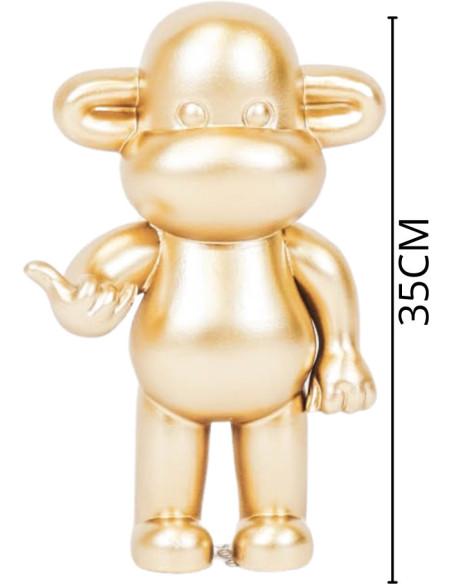 Statue déco Singe Loose dopamine Hauteur 35 cm Résine Doré The Legend 