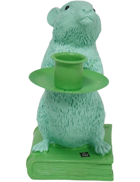 Bougeoir original Souris Pop Hauteur 17 cm Résine Métal Vert Vert menthe Mouse 