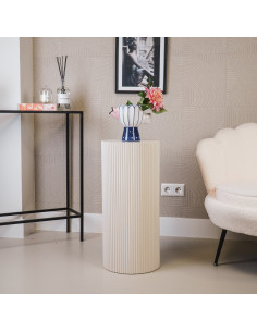Sellette haute moderne Piédestal Cylindrique Hauteur 65 cm Bois MDF Sable Pillar 