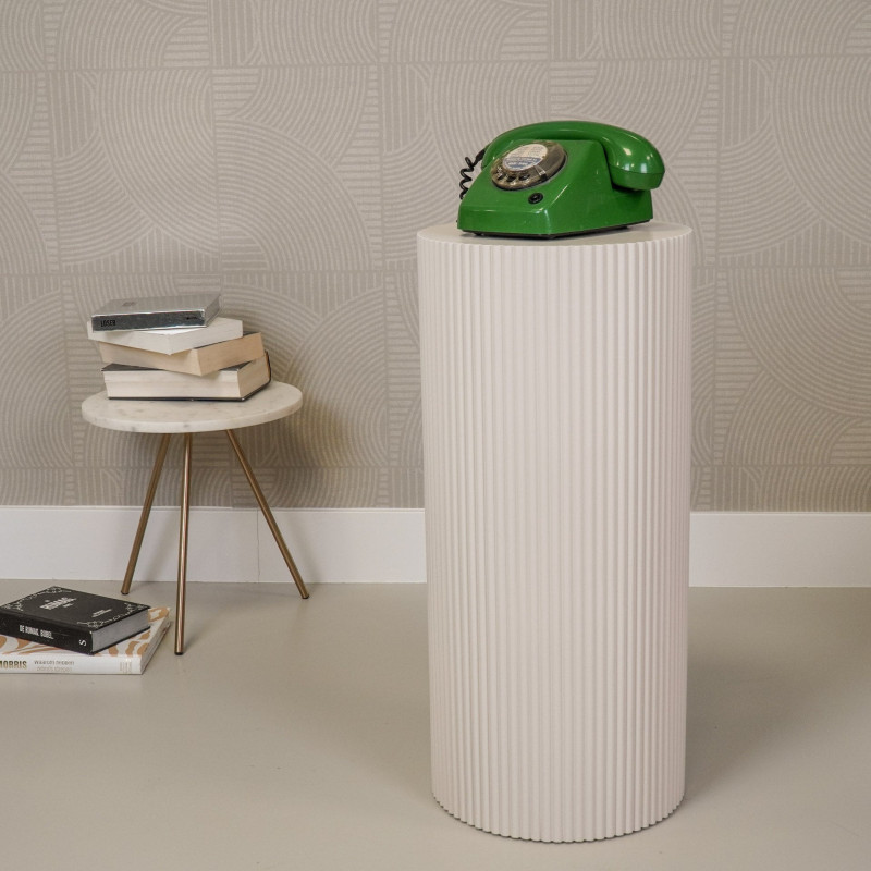 Sellette haute moderne Piédestal Cylindrique Hauteur 65 cm Bois MDF Sable Pillar 