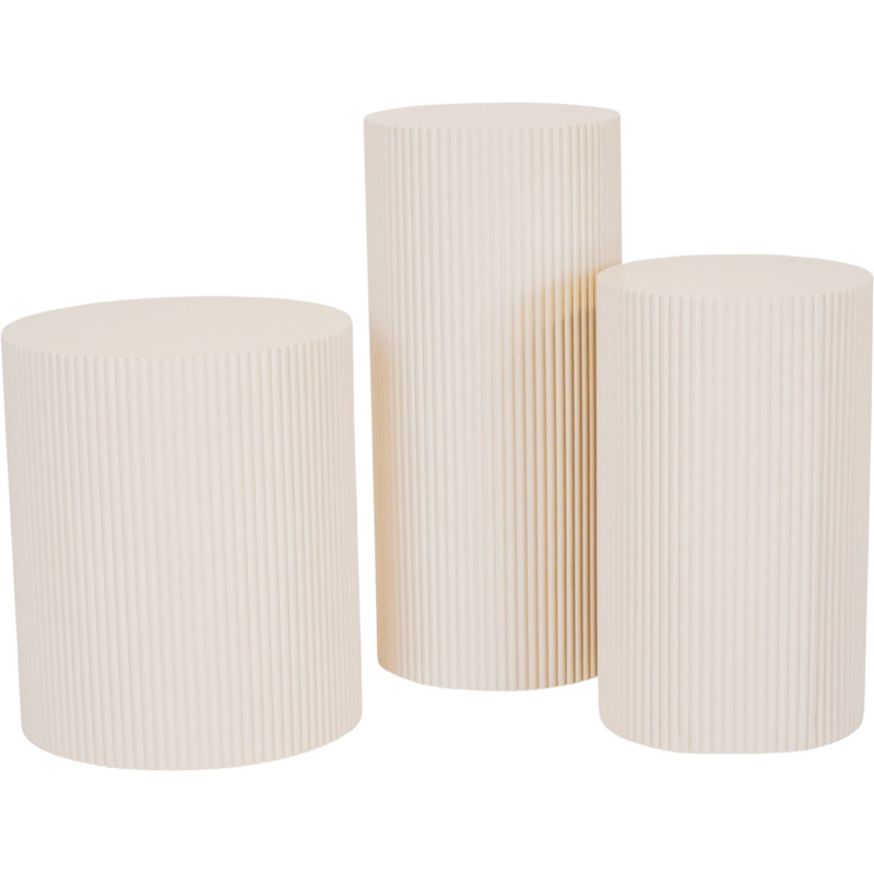 Sellette haute moderne Piédestal Cylindrique Hauteur 65 cm Bois MDF Sable Pillar 