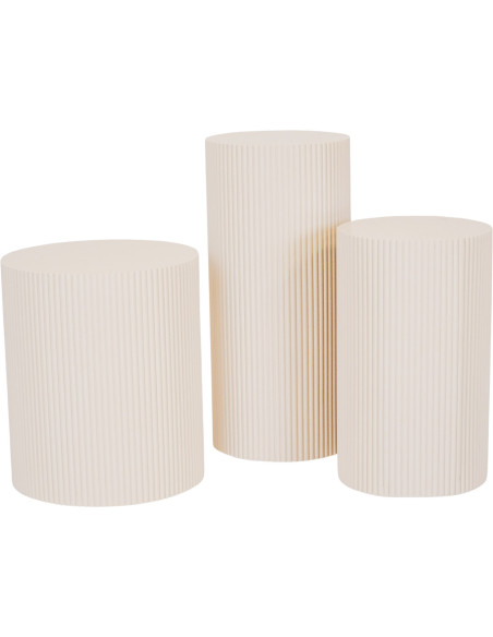 Sellette haute moderne Piédestal Cylindrique Hauteur 65 cm Bois MDF Sable Pillar 