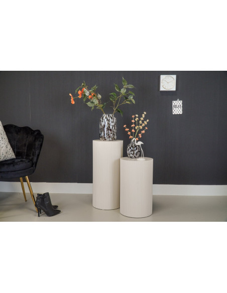 Sellette haute moderne Piédestal Cylindrique Hauteur 65 cm Bois MDF Sable Pillar 