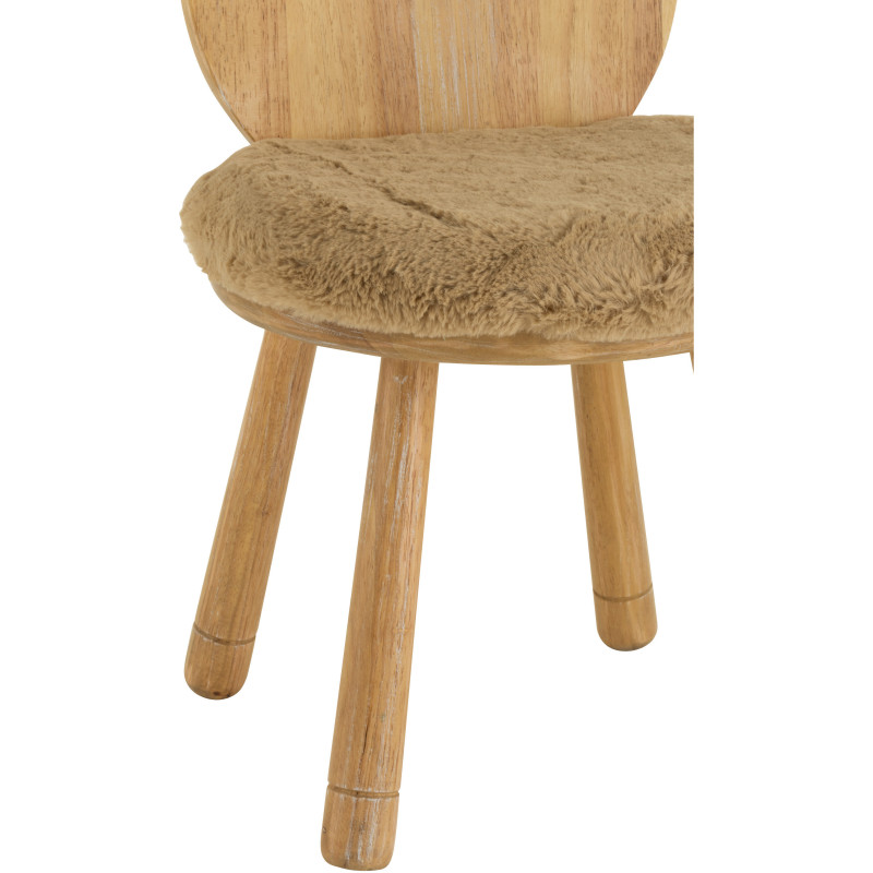 Chaise pour enfant Tête d'ourson en Bois d'hévéa Naturel Tissu Beige Honey - 7