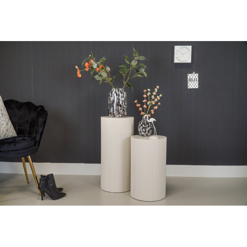 Table d'appoint moderne Piédestal Cylindrique Hauteur 54 cm Bois MDF Sable Pillar 