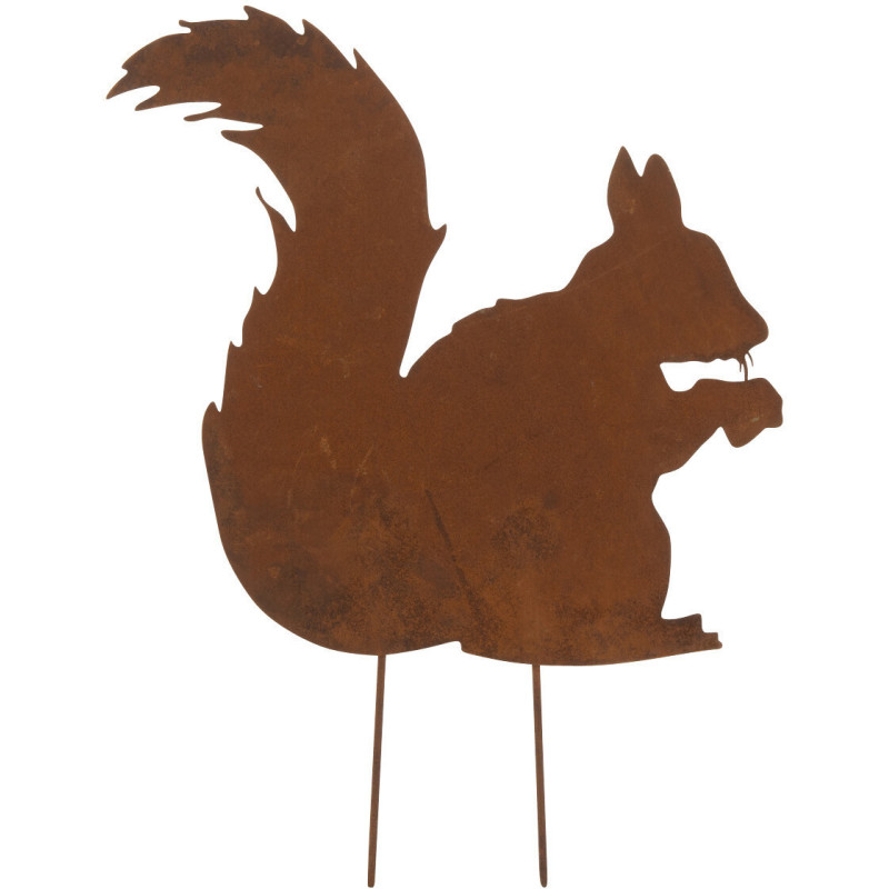 Décoration jardin métal rouillé Écureuil 37 cm - 1