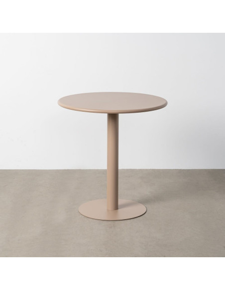 Table de jardin design minimaliste Ronde 70 cm Métal Beige Luz 