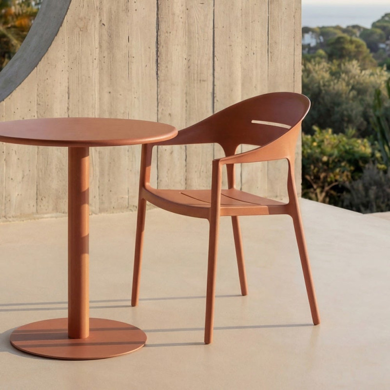 Lot de 2 Fauteuils de jardin design minimaliste Polypropylène Terracotta Luz 