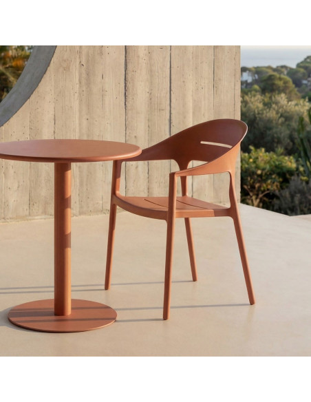 Lot de 2 Fauteuils de jardin design minimaliste Polypropylène Terracotta Luz 