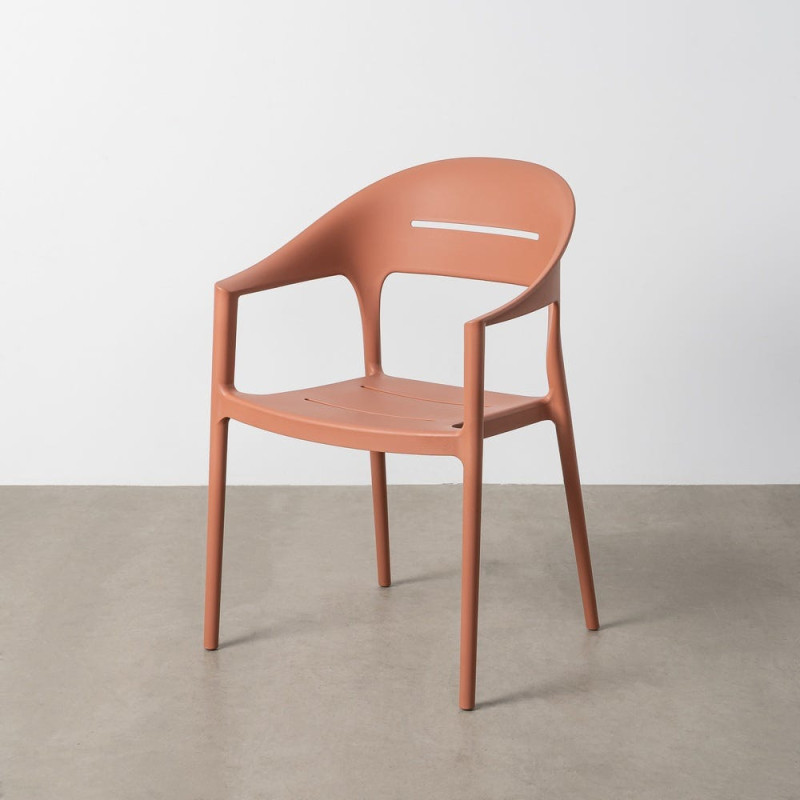 Lot de 2 Fauteuils de jardin design minimaliste Polypropylène Terracotta Luz 