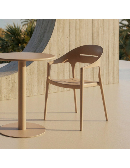 Lot de 2 Fauteuils de jardin design minimaliste Polypropylène Beige Luz 