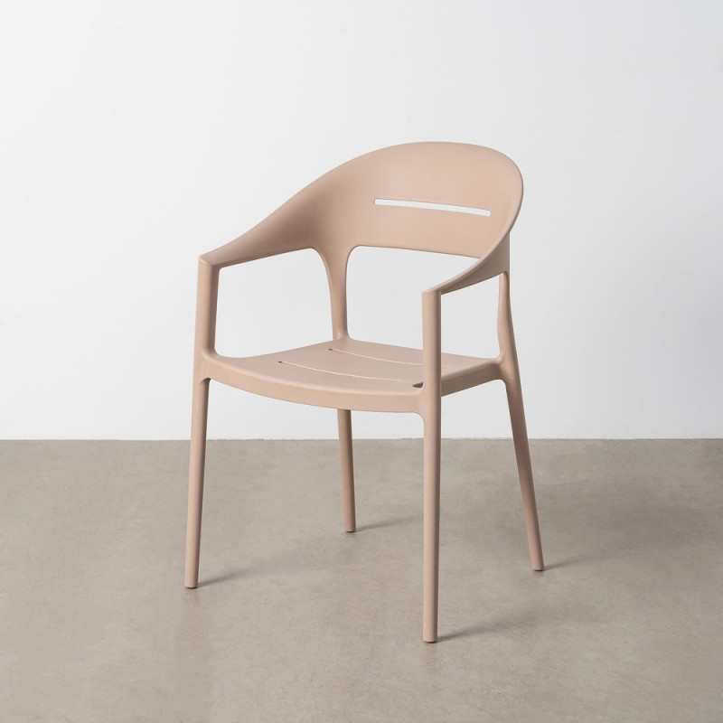 Lot de 2 Fauteuils de jardin design minimaliste Polypropylène Beige Luz 