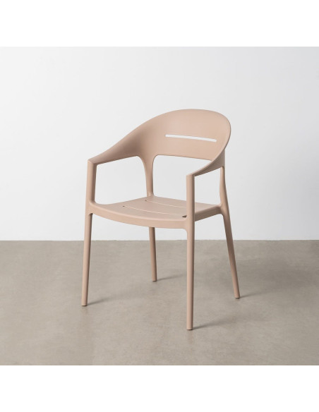 Lot de 2 Fauteuils de jardin design minimaliste Polypropylène Beige Luz 