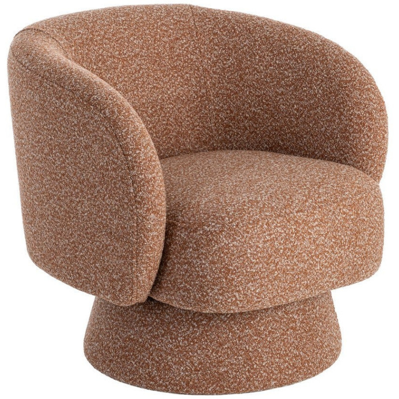 Fauteuil moderne cocooning Tissu Rose saumon Chiné Bois Pausa 