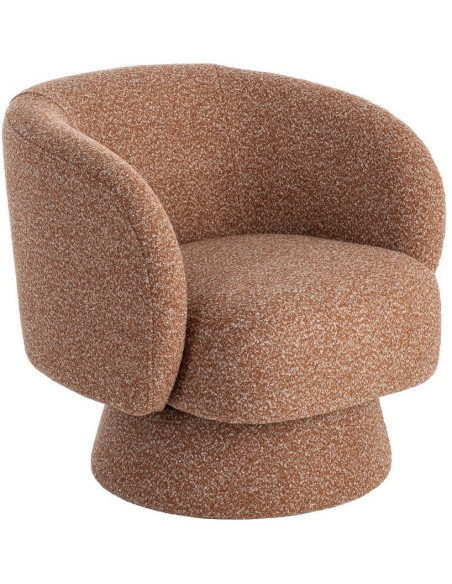 Fauteuil moderne cocooning Tissu Rose saumon Chiné Bois Pausa 