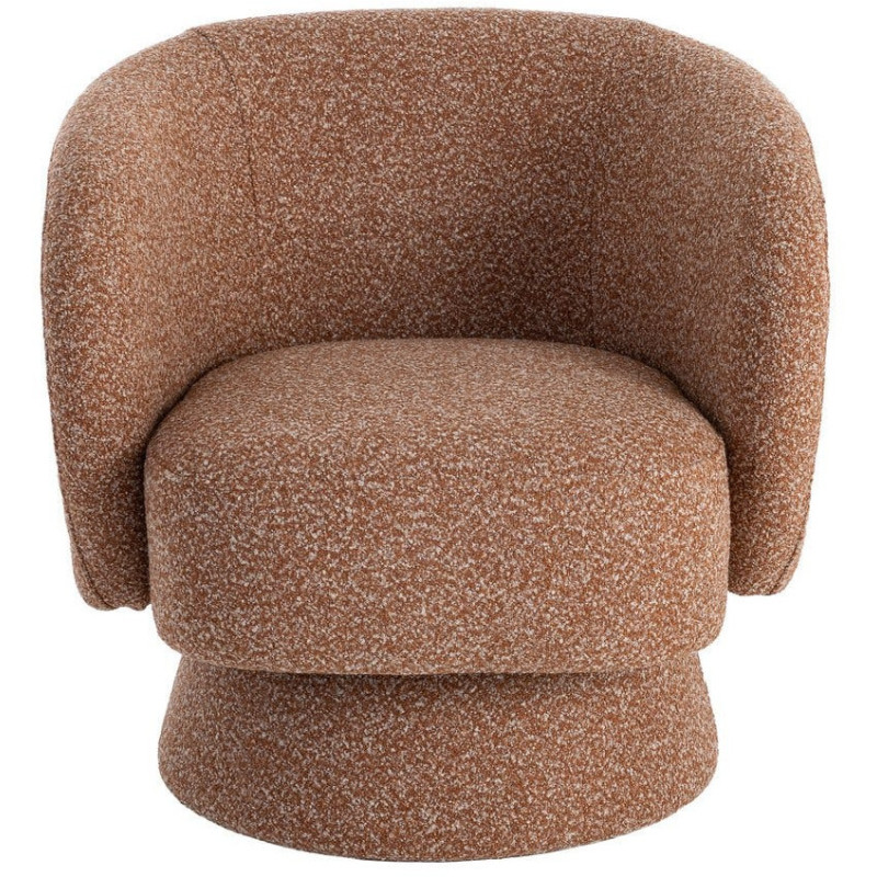 Fauteuil moderne cocooning Tissu Rose saumon Chiné Bois Pausa 