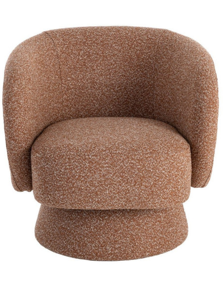 Fauteuil moderne cocooning Tissu Rose saumon Chiné Bois Pausa 