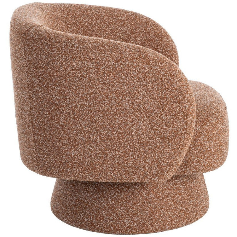 Fauteuil moderne cocooning Tissu Rose saumon Chiné Bois Pausa 