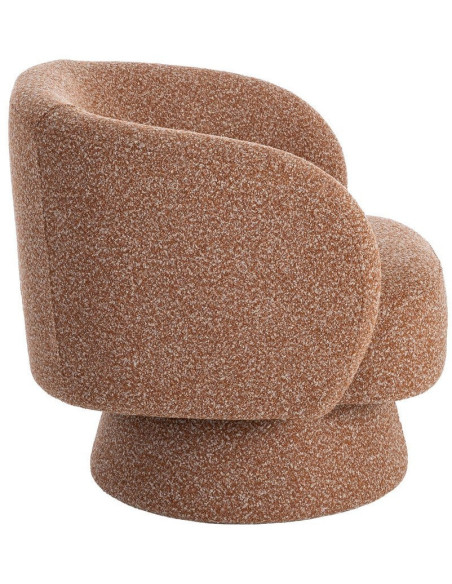 Fauteuil moderne cocooning Tissu Rose saumon Chiné Bois Pausa 