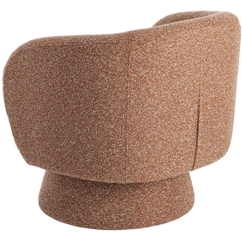 Fauteuil moderne cocooning Tissu Rose saumon Chiné Bois Pausa 