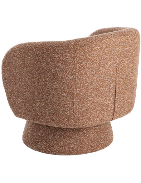 Fauteuil moderne cocooning Tissu Rose saumon Chiné Bois Pausa 