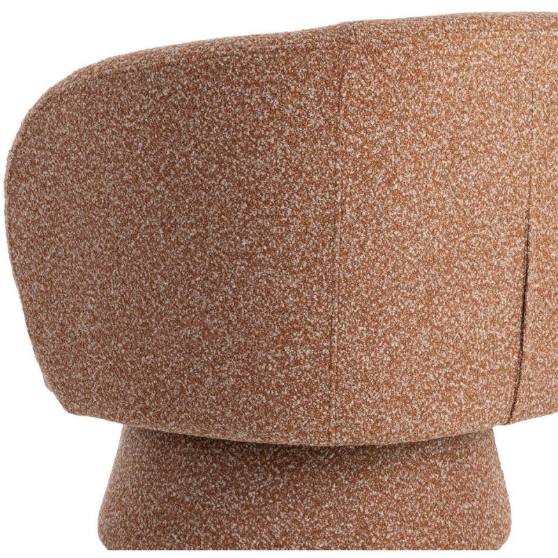 Fauteuil moderne cocooning Tissu Rose saumon Chiné Bois Pausa 