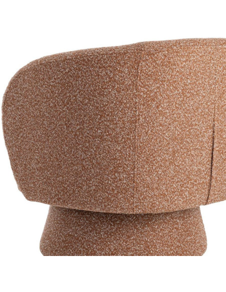 Fauteuil moderne cocooning Tissu Rose saumon Chiné Bois Pausa 