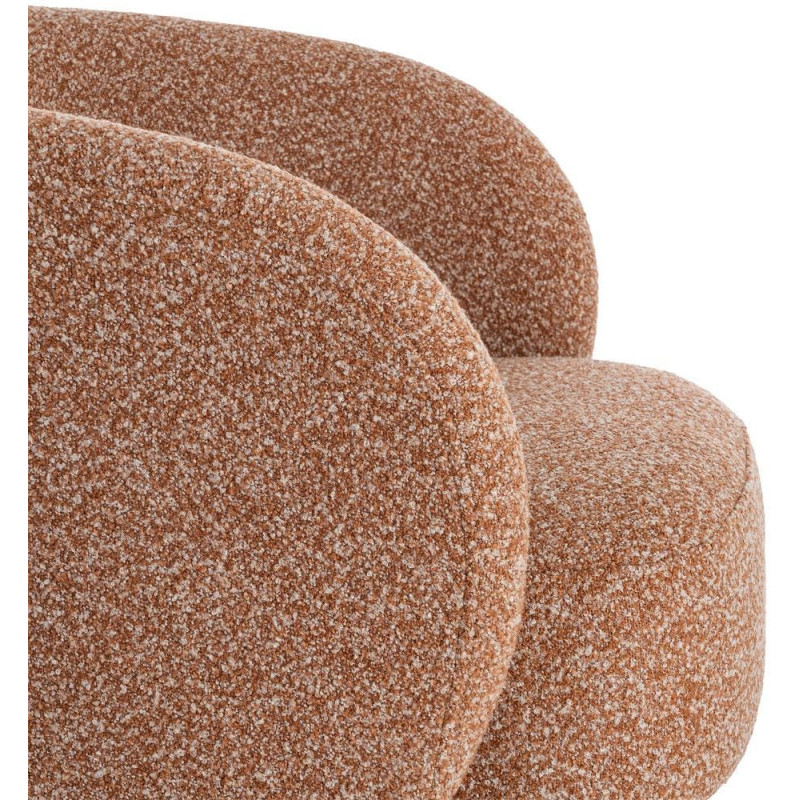 Fauteuil moderne cocooning Tissu Rose saumon Chiné Bois Pausa 