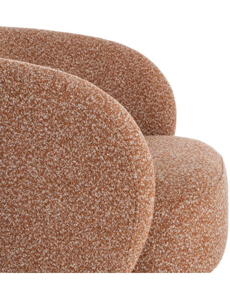 Fauteuil moderne cocooning Tissu Rose saumon Chiné Bois Pausa 