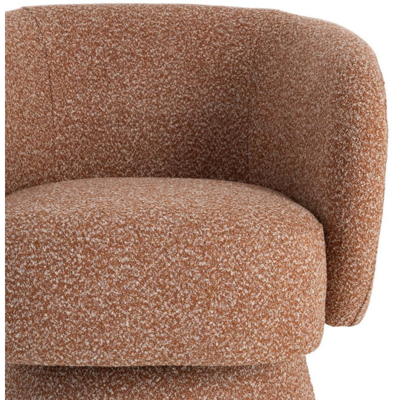 Fauteuil moderne cocooning Tissu Rose saumon Chiné Bois Pausa 
