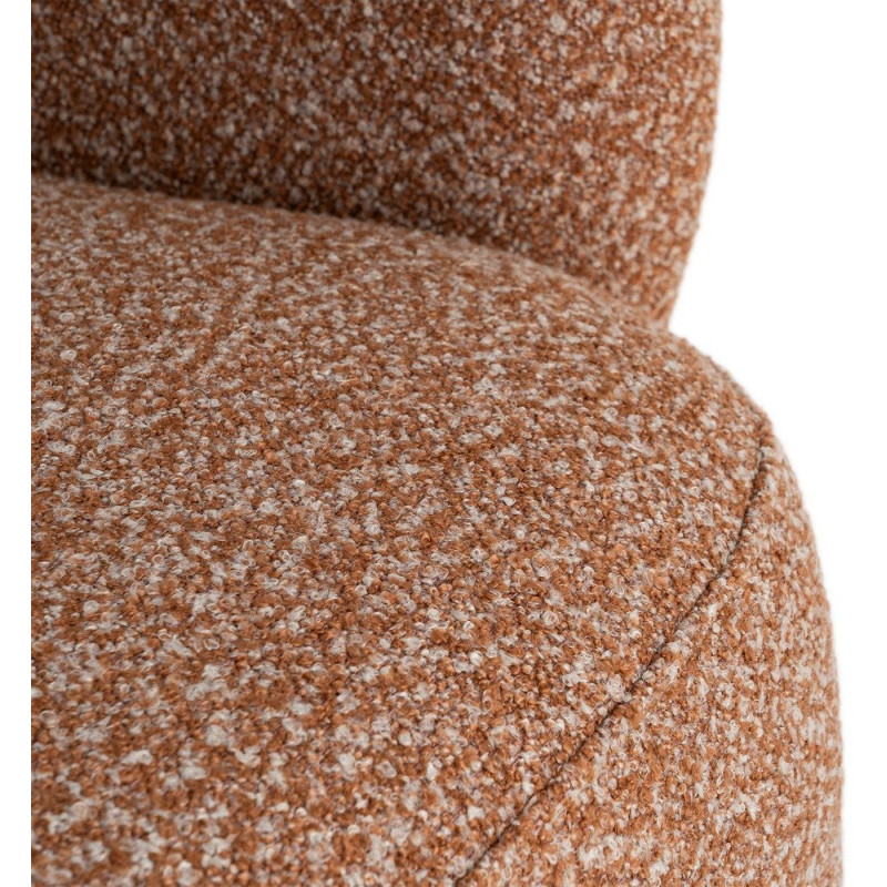 Fauteuil moderne cocooning Tissu Rose saumon Chiné Bois Pausa 