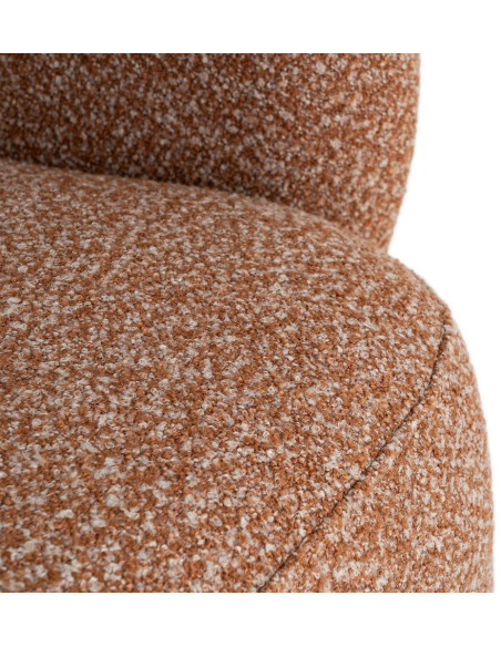 Fauteuil moderne cocooning Tissu Rose saumon Chiné Bois Pausa 