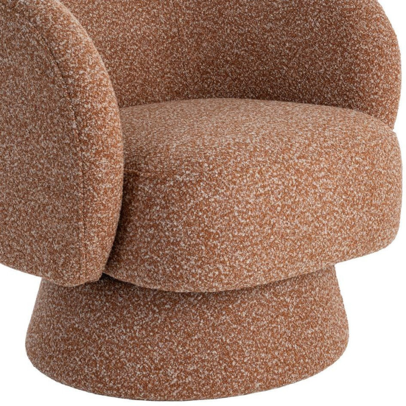 Fauteuil moderne cocooning Tissu Rose saumon Chiné Bois Pausa 