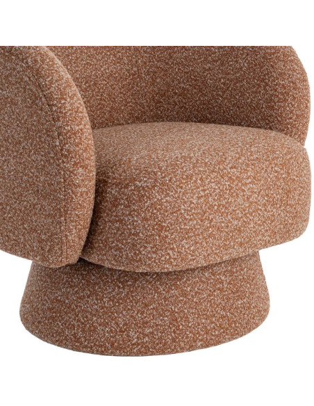 Fauteuil moderne cocooning Tissu Rose saumon Chiné Bois Pausa 