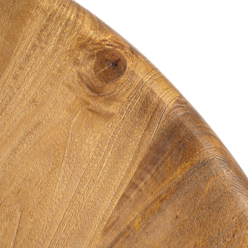 Grande Table à manger rétro chic Ronde 6 personnes 125 cm Bois de manguier Miel Calma 