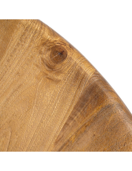 Grande Table à manger rétro chic Ronde 6 personnes 125 cm Bois de manguier Miel Calma 