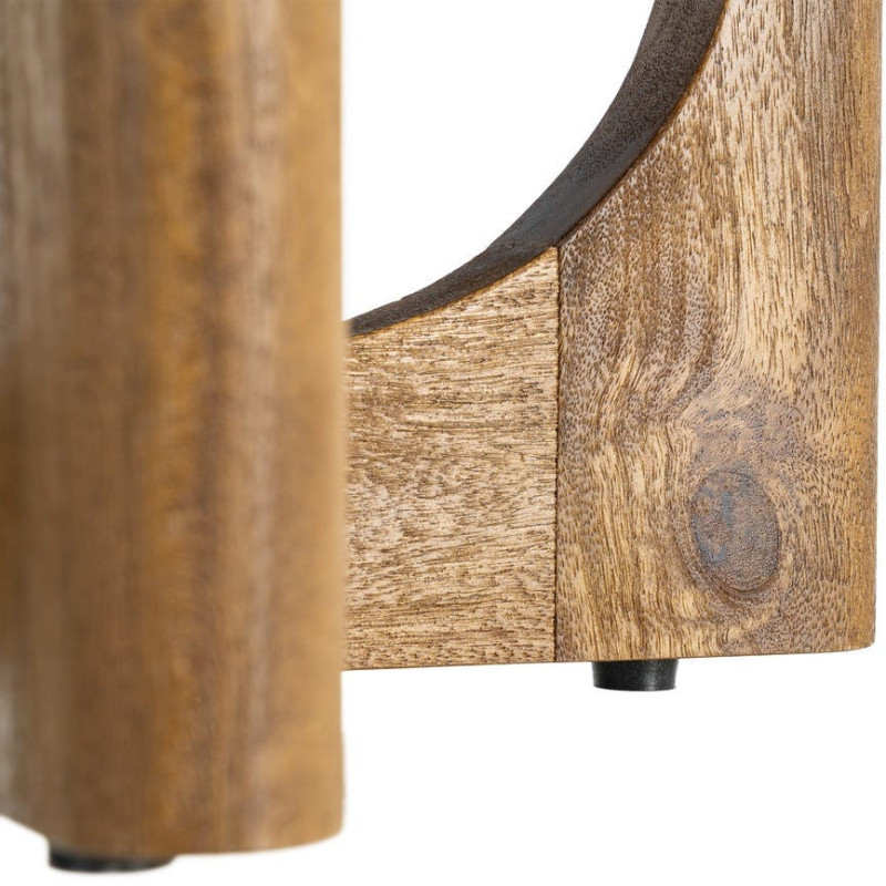 Table basse rétro chic Ronde 77 cm Bois de manguier Miel Calma 