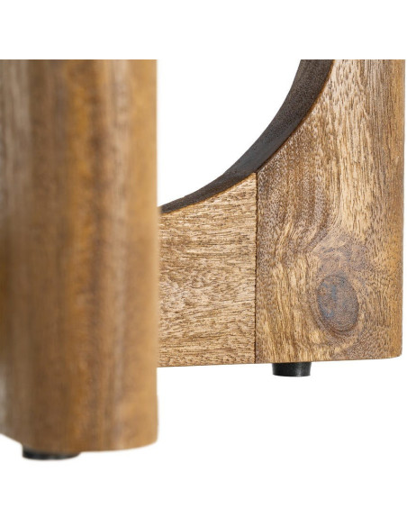 Table basse rétro chic Ronde 77 cm Bois de manguier Miel Calma 