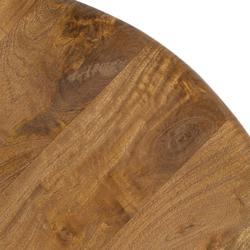 Table basse rétro chic Ronde 77 cm Bois de manguier Miel Calma 
