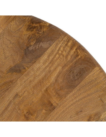Table basse rétro chic Ronde 77 cm Bois de manguier Miel Calma 