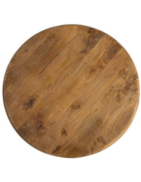 Table basse rétro chic Ronde 77 cm Bois de manguier Miel Calma 