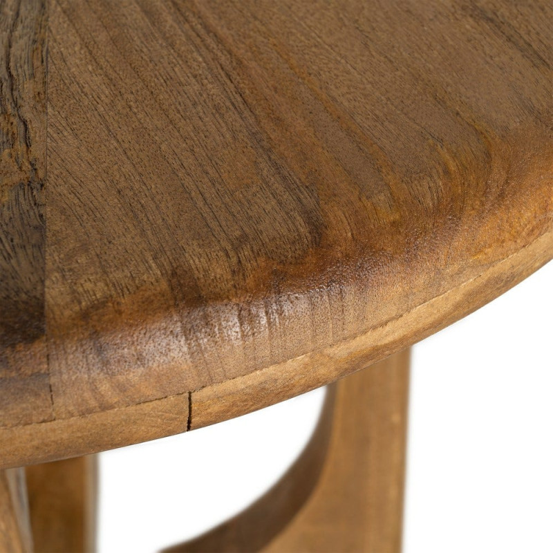 Table basse rétro chic Ronde 55 cm Bois de manguier Miel Calma 
