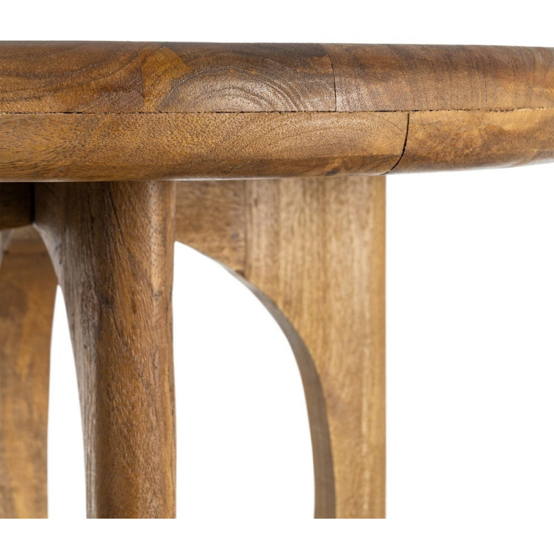 Table basse rétro chic Ronde 55 cm Bois de manguier Miel Calma 