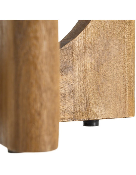 Table basse rétro chic Ronde 55 cm Bois de manguier Miel Calma 