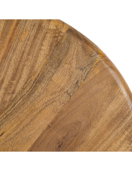 Table basse rétro chic Ronde 55 cm Bois de manguier Miel Calma 