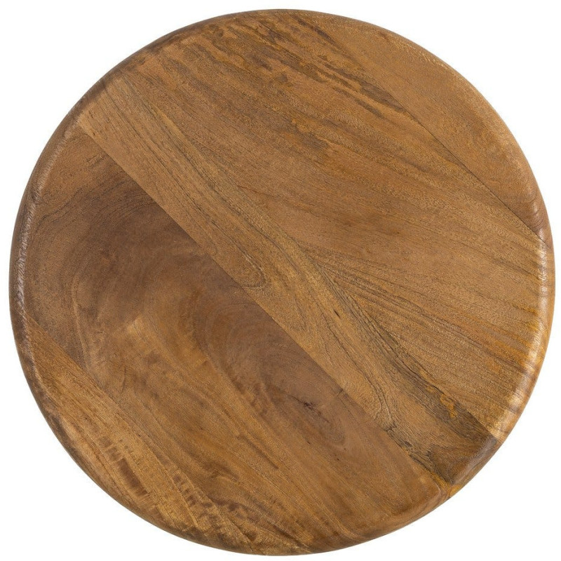 Table basse rétro chic Ronde 55 cm Bois de manguier Miel Calma 