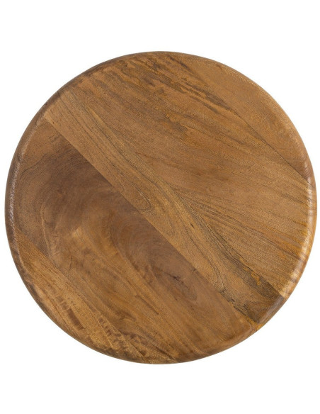 Table basse rétro chic Ronde 55 cm Bois de manguier Miel Calma 