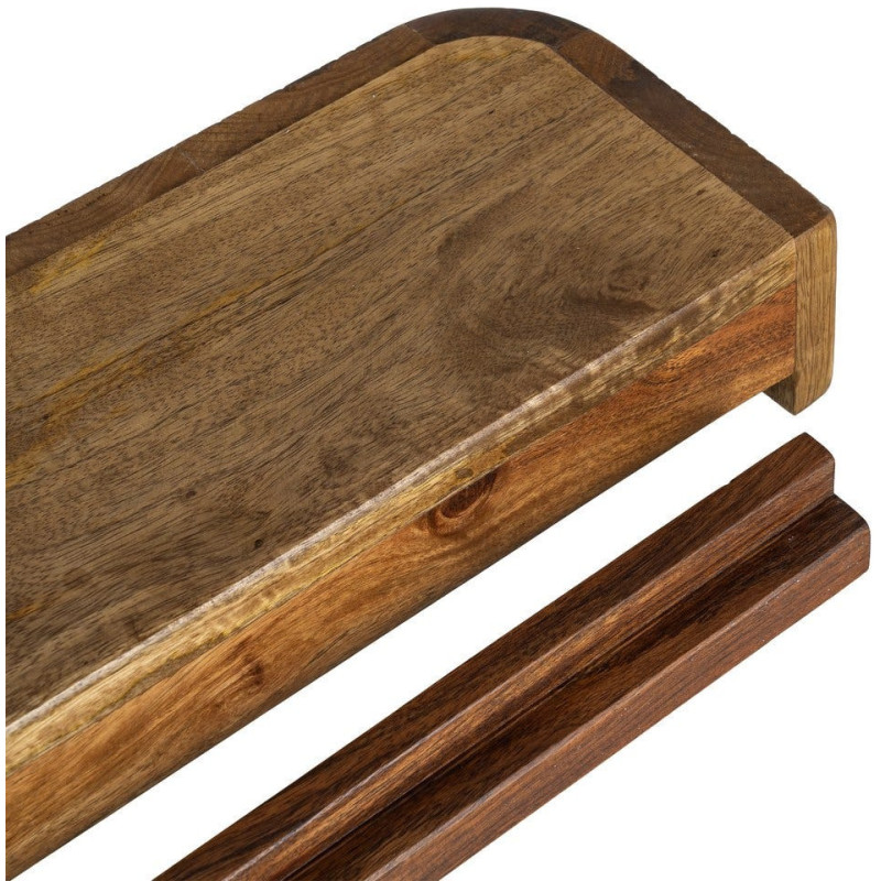 Console murale suspendue Arrondie 75 cm Bois de manguier Miel Savia 