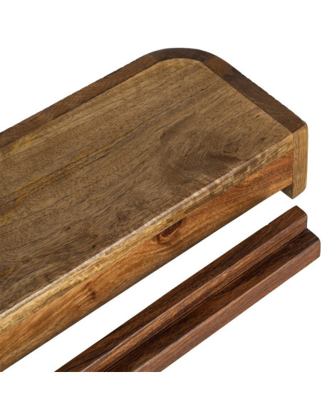 Console murale suspendue Arrondie 75 cm Bois de manguier Miel Savia 